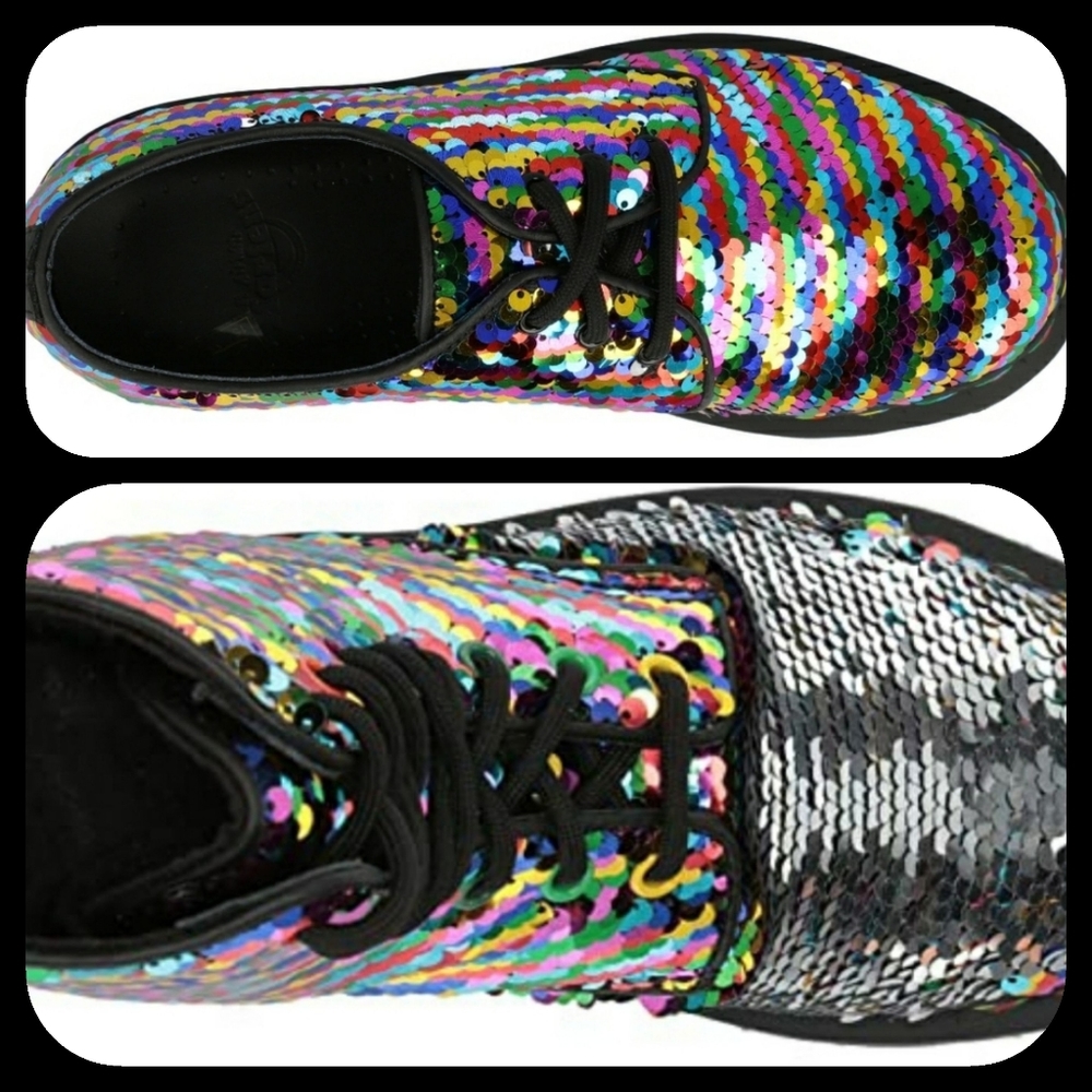 ποΈ Dr Martens 1461 Rainbow Sequins Oxford shoes 7 - Picture 15 of 16